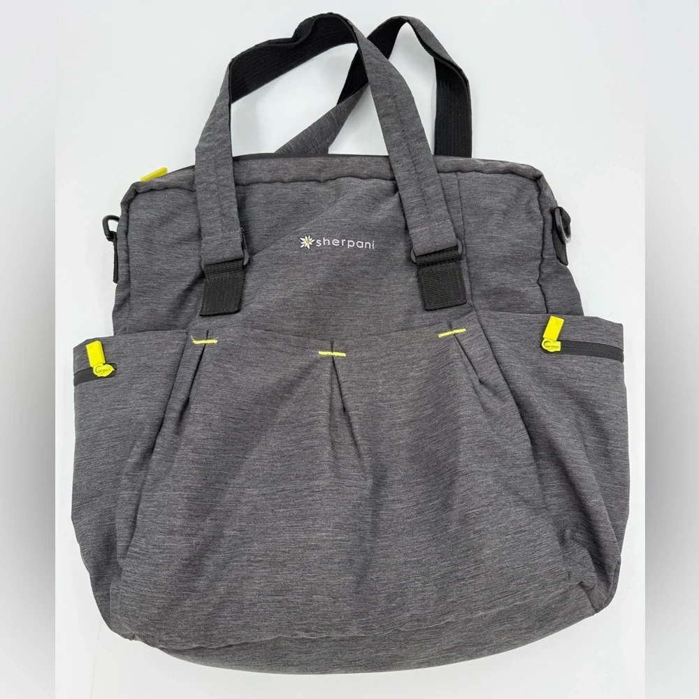 Sherpani Wisdom Charcoal Gray Gym Yoga Bag with yellow accents - OS